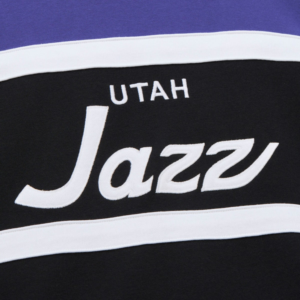 Utah Jazz Hardwood Classics Vintage Logo Head Coach Pullover Sweatshirt - Black/Purple sale