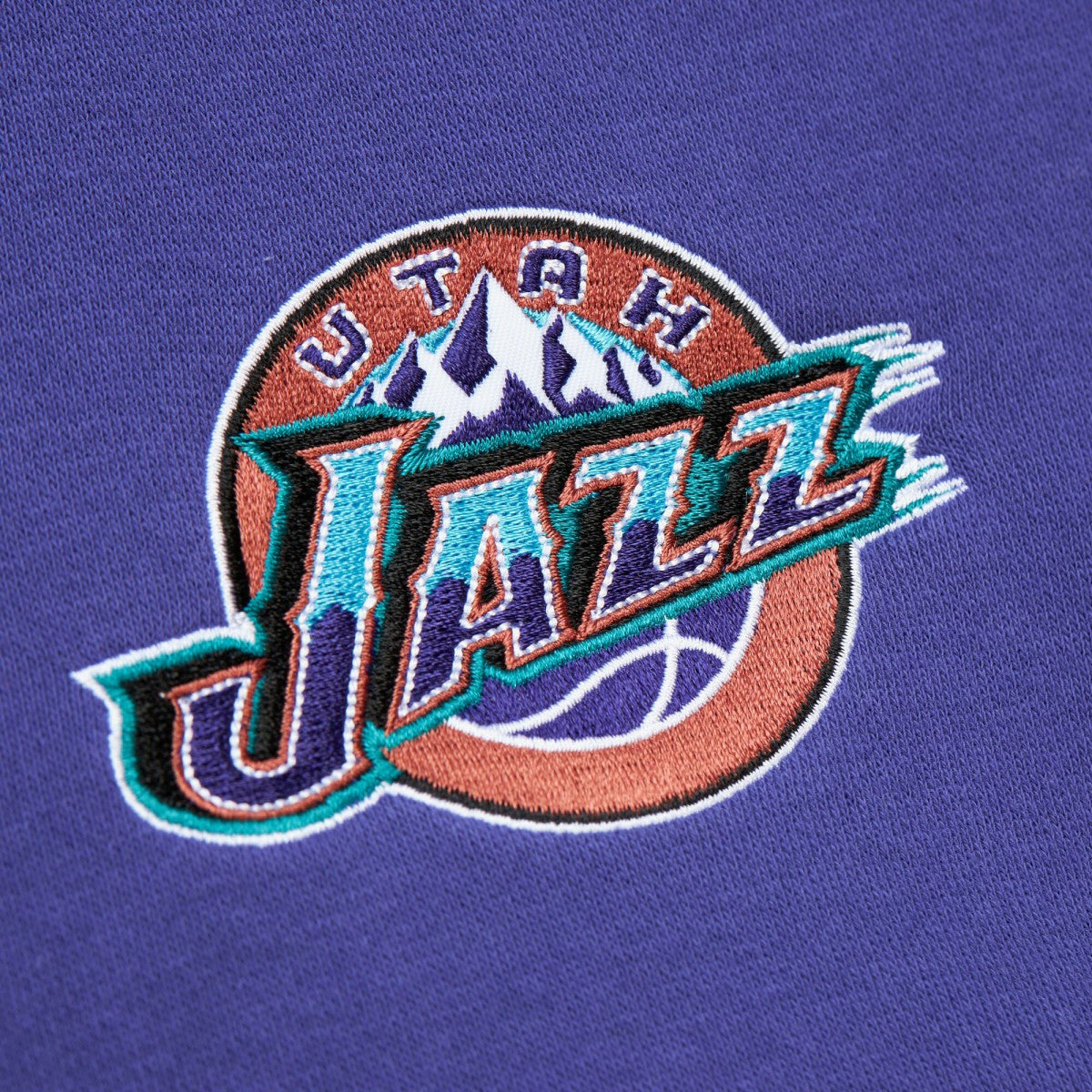 Utah Jazz Hardwood Classics Vintage Logo Head Coach Pullover Sweatshirt - Black/Purple sale