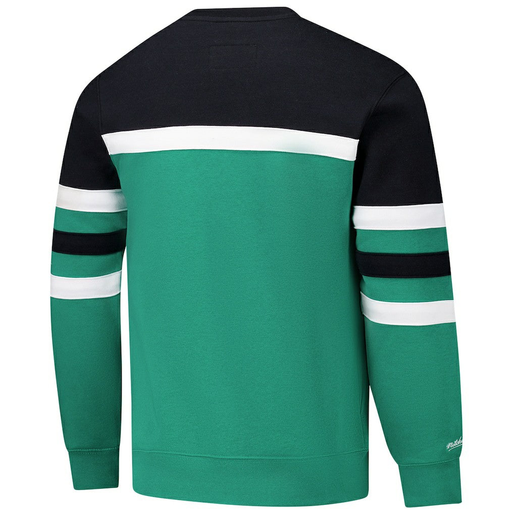 Boston Celtics Hardwood Classics Vintage Logo Head Coach Pullover Sweatshirt - Kelly Green/Black sale
