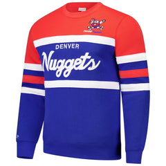 Denver Nuggets Hardwood Classics Vintage Logo Head Coach Pullover Sweatshirt sale - Royal/Red discount