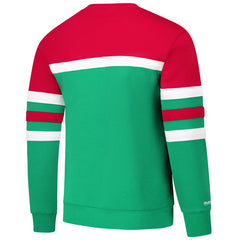 Milwaukee Bucks Hardwood Classics Vintage Logo Head Coach Pullover Sweatshirt - Green/Red for sale