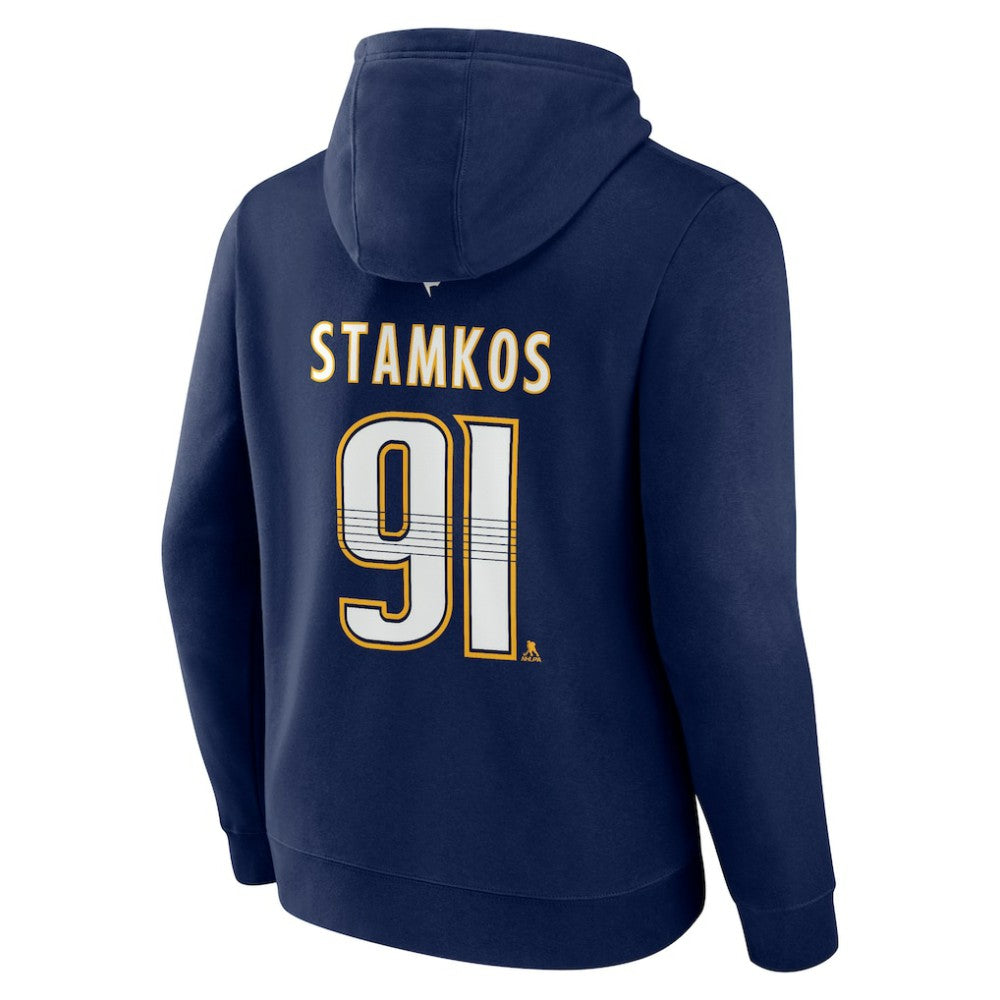 Steven Stamkos Nashville Predators Fanatics Authentic Stack Name & Number Tri-Blend Pullover Hoodie - Navy Hoodies