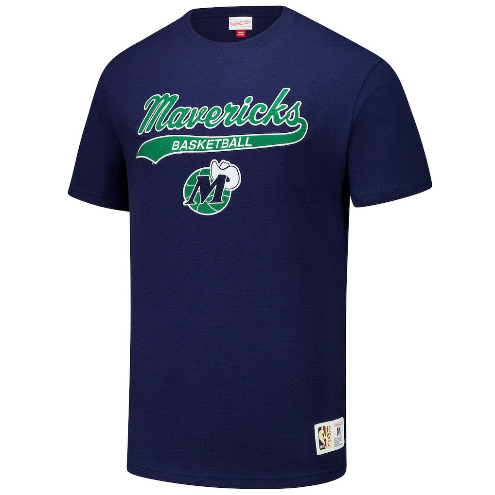 Dallas Mavericks Hardwood Classics Felt Applique Slub T-Shirt sale - Navy online