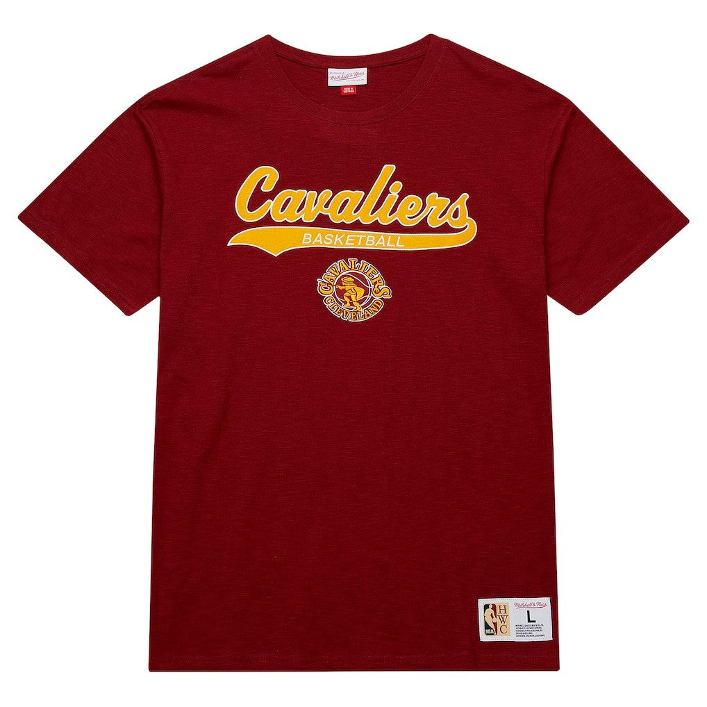 Cleveland Cavaliers Hardwood Classics Felt Applique Slub T-Shirt sale - Wine online