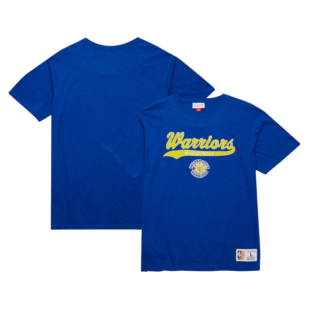 Golden State Warriors Hardwood Classics Felt Applique Slub T-Shirt sale - Royal outlet