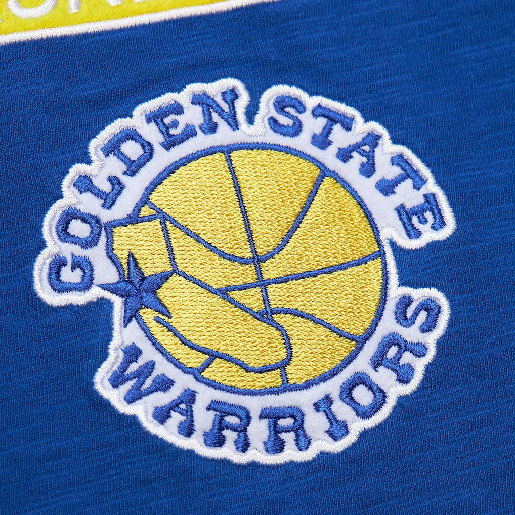 Golden State Warriors Hardwood Classics Felt Applique Slub T-Shirt sale - Royal outlet