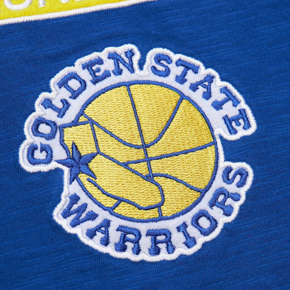 Golden State Warriors Hardwood Classics Felt Applique Slub T-Shirt sale - Royal outlet