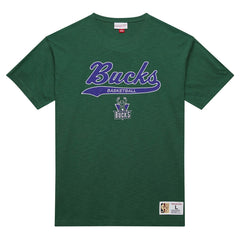 Milwaukee Bucks Hardwood Classics Felt Applique Slub T-Shirt - Green outlet