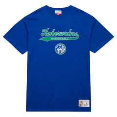 Minnesota Timberwolves Hardwood Classics Felt Applique Slub T-Shirt - Blue cheap