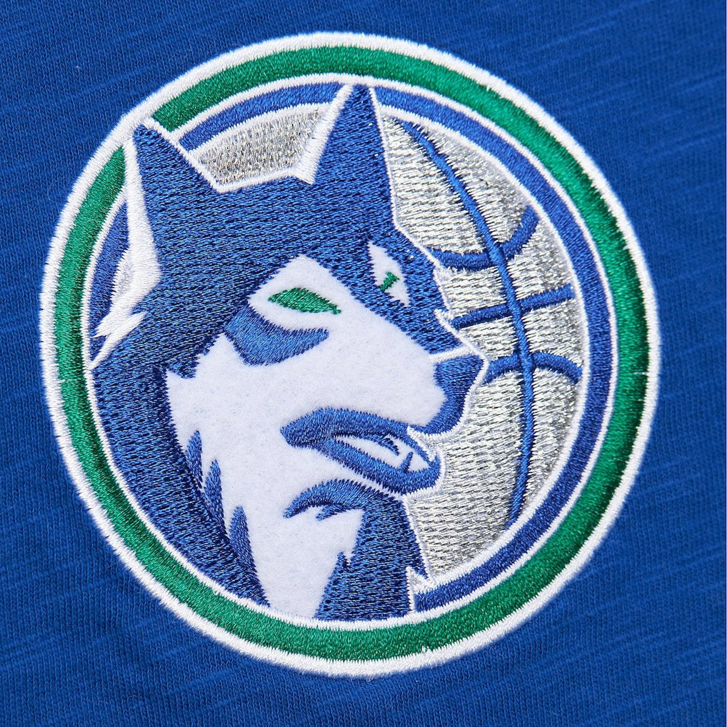 Minnesota Timberwolves Hardwood Classics Felt Applique Slub T-Shirt - Blue cheap