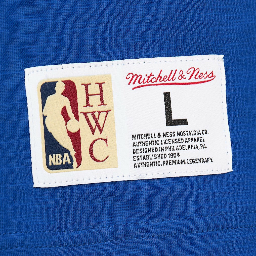 New York Knicks Hardwood Classics Felt Applique Slub T-Shirt - Blue cheap