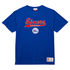 Philadelphia 76ers Hardwood Classics Felt Applique Slub T-Shirt - Royal cheap
