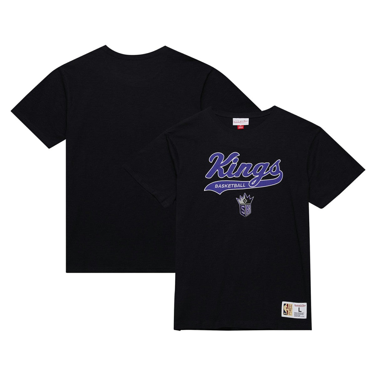 Sacramento Kings Hardwood Classics Felt Applique Slub T-Shirt - Black shop