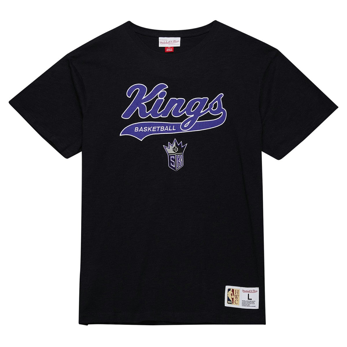 Sacramento Kings Hardwood Classics Felt Applique Slub T-Shirt - Black shop