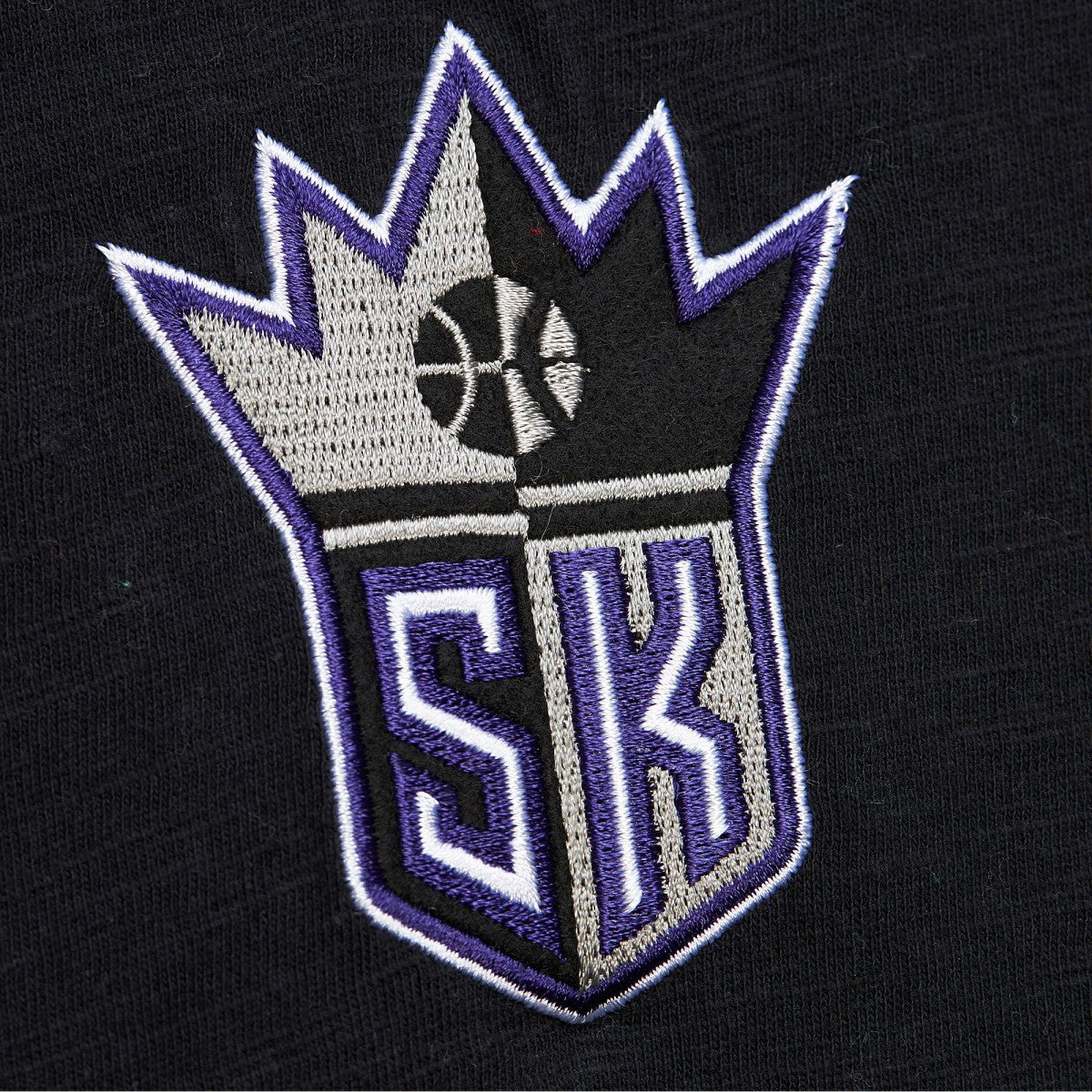 Sacramento Kings Hardwood Classics Felt Applique Slub T-Shirt - Black shop