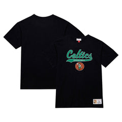Boston Celtics Hardwood Classics Felt Applique Slub T-Shirt - Black on sale