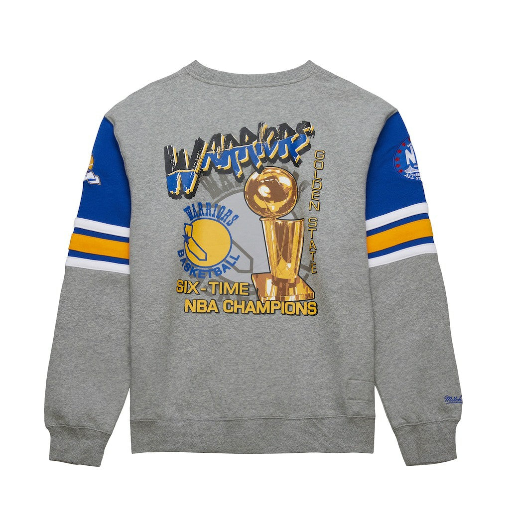 Golden State Warriors Hardwood Classics All Over 4.0 Pullover Sweatshirt sale - Heather Gray sale