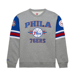 Philadelphia 76ers Hardwood Classics All Over 4.0 Pullover Sweatshirt - Heather Gray sale