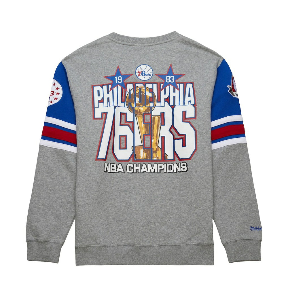 Philadelphia 76ers Hardwood Classics All Over 4.0 Pullover Sweatshirt - Heather Gray sale