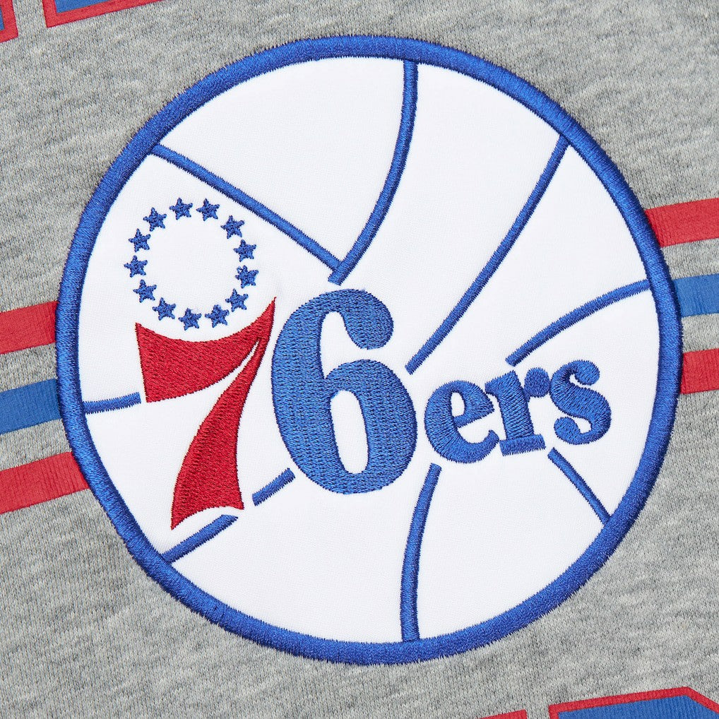 Philadelphia 76ers Hardwood Classics All Over 4.0 Pullover Sweatshirt - Heather Gray sale