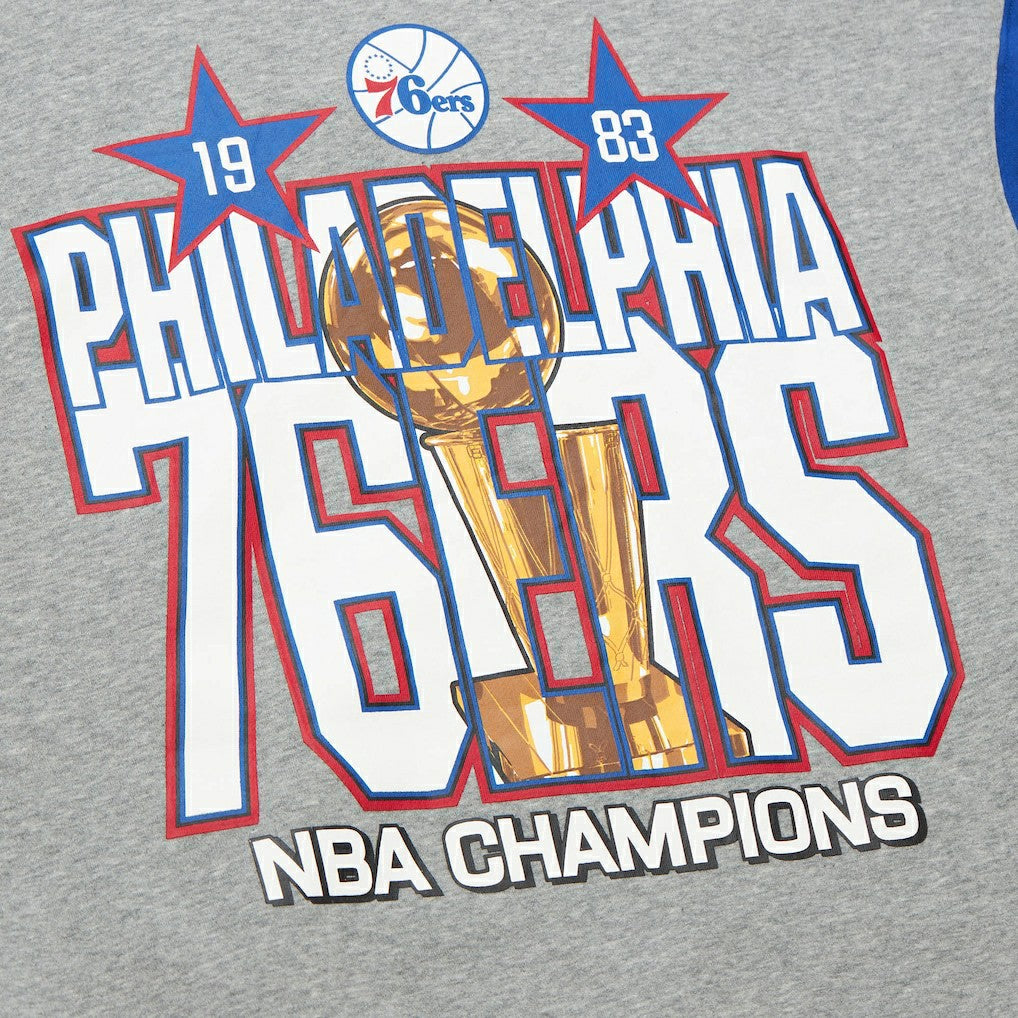 Philadelphia 76ers Hardwood Classics All Over 4.0 Pullover Sweatshirt - Heather Gray sale