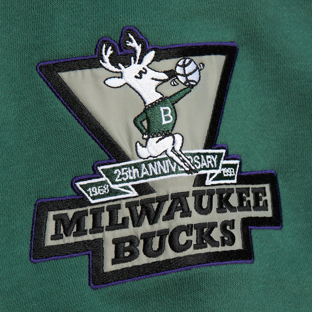 Milwaukee Bucks Hardwood Classics All Over 4.0 Pullover Sweatshirt - Heather Gray cheap