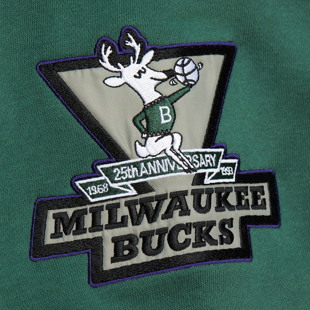 Milwaukee Bucks Hardwood Classics All Over 4.0 Pullover Sweatshirt - Heather Gray cheap