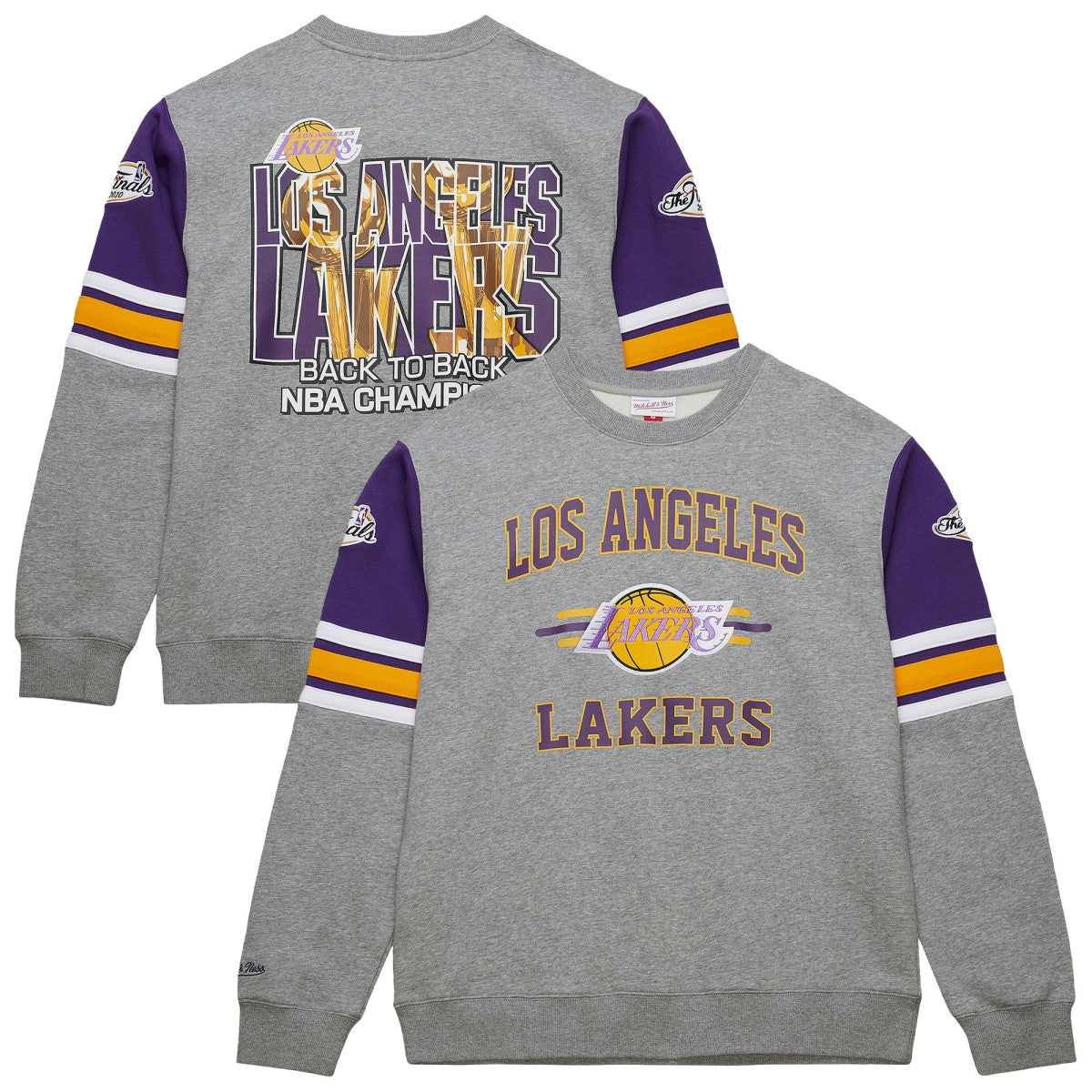 Los Angeles Lakers Hardwood Classics All Over 4.0 Pullover Sweatshirt - Heather Gray for sale