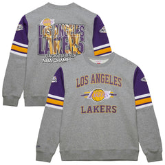 Los Angeles Lakers Hardwood Classics All Over 4.0 Pullover Sweatshirt - Heather Gray for sale