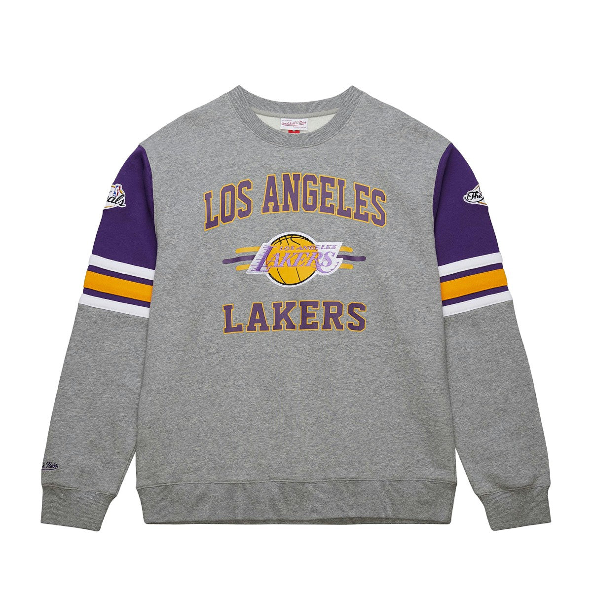 Los Angeles Lakers Hardwood Classics All Over 4.0 Pullover Sweatshirt - Heather Gray for sale