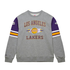 Los Angeles Lakers Hardwood Classics All Over 4.0 Pullover Sweatshirt - Heather Gray for sale