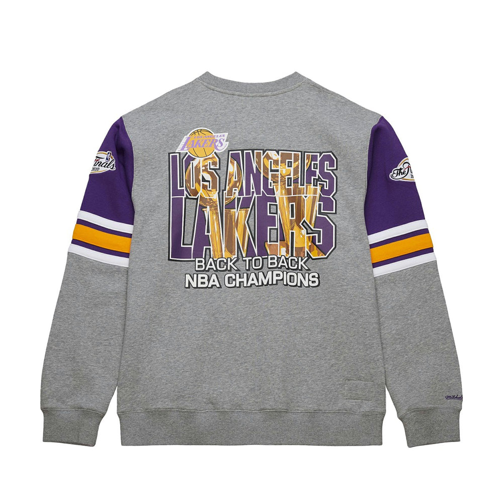 Los Angeles Lakers Hardwood Classics All Over 4.0 Pullover Sweatshirt - Heather Gray for sale