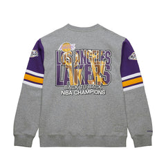 Los Angeles Lakers Hardwood Classics All Over 4.0 Pullover Sweatshirt - Heather Gray for sale