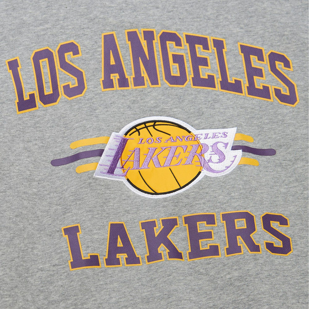 Los Angeles Lakers Hardwood Classics All Over 4.0 Pullover Sweatshirt - Heather Gray for sale