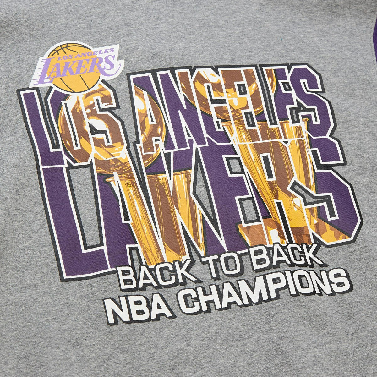 Los Angeles Lakers Hardwood Classics All Over 4.0 Pullover Sweatshirt - Heather Gray for sale