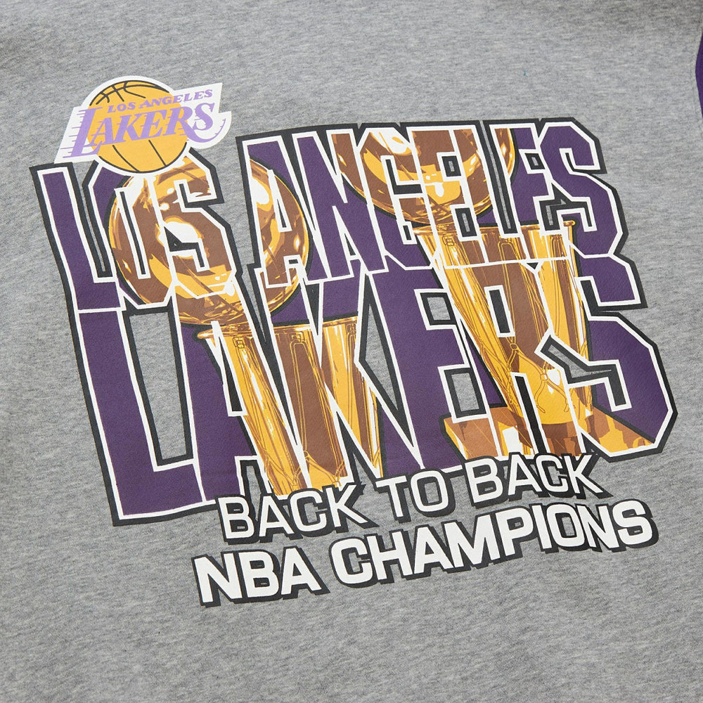Los Angeles Lakers Hardwood Classics All Over 4.0 Pullover Sweatshirt - Heather Gray for sale