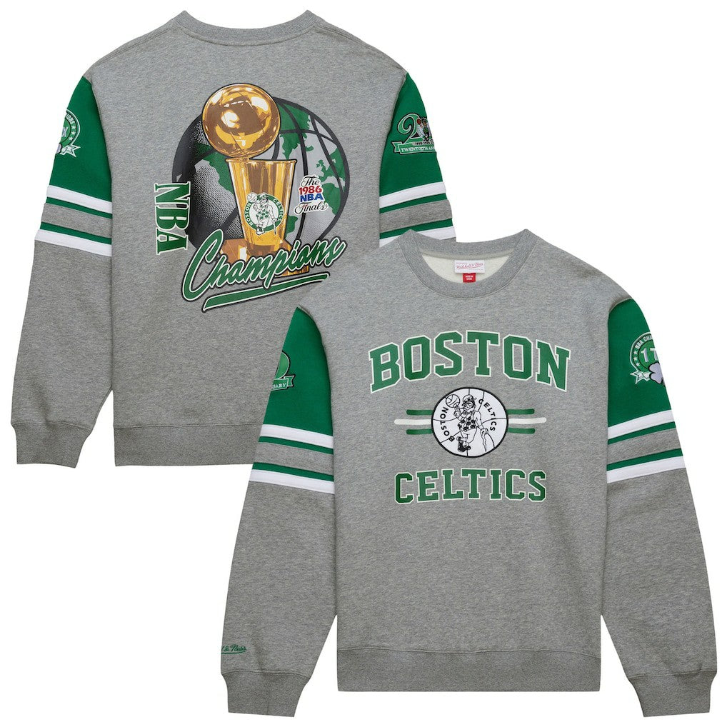 Boston Celtics Hardwood Classics All Over 4.0 Pullover Sweatshirt - Heather Gray on sale