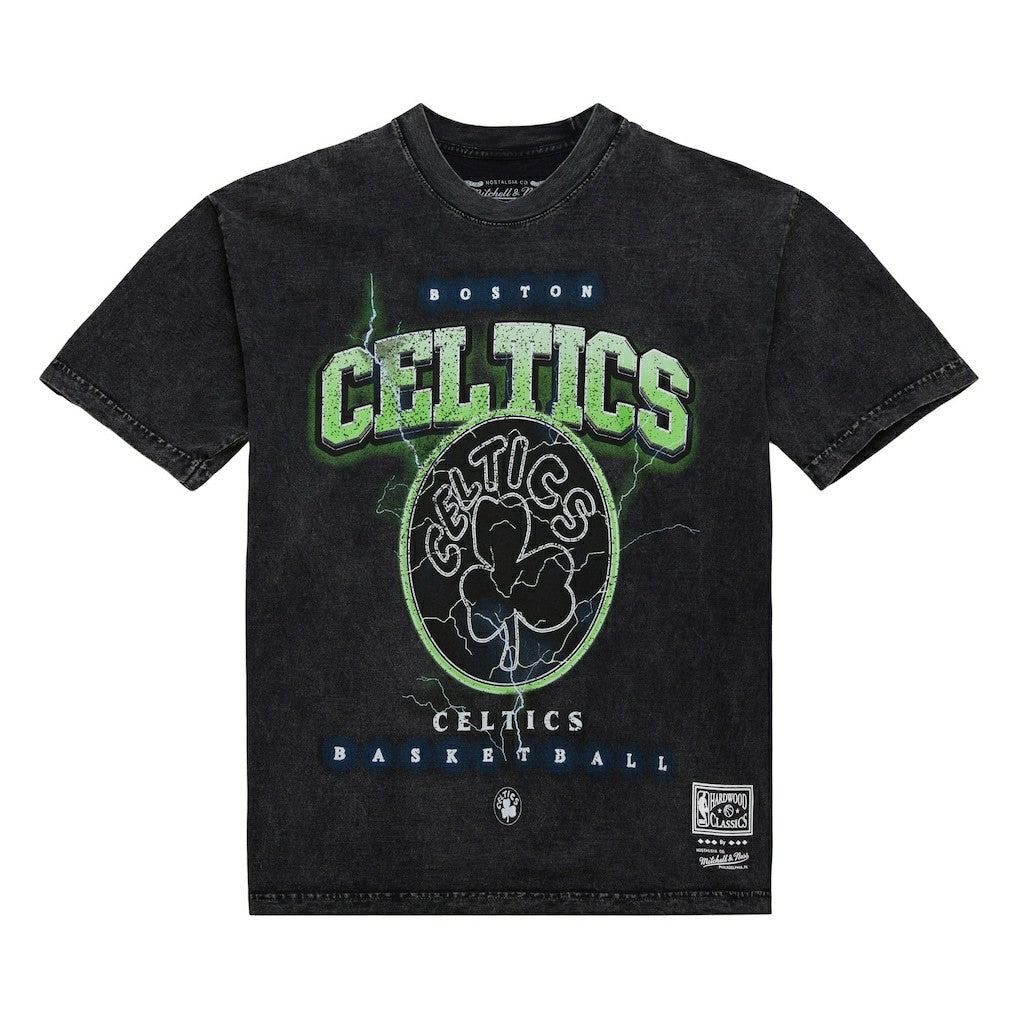 Boston Celtics Unisex Hardwood Classics Vintage Voltage Premium Heavyweight T-Shirt - Black sale
