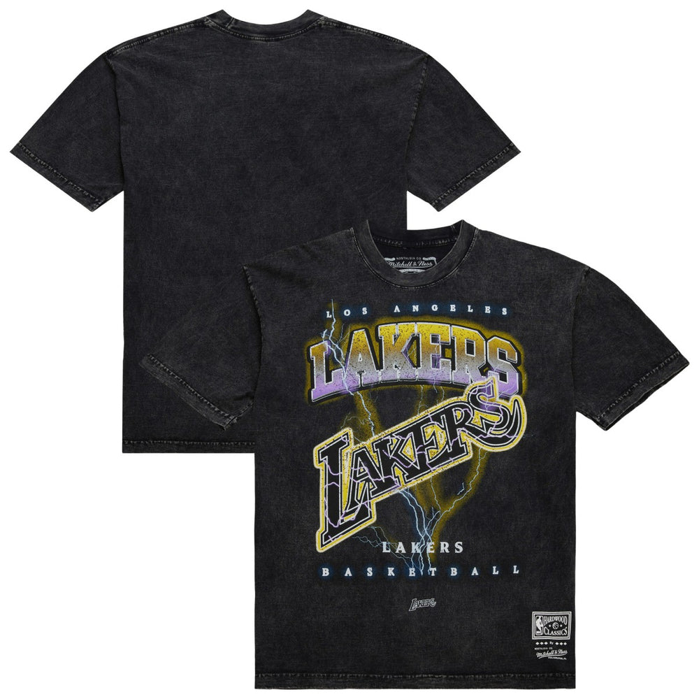 Los Angeles Lakers Unisex Hardwood Classics Vintage Voltage Premium Heavyweight T-Shirt - Black sale