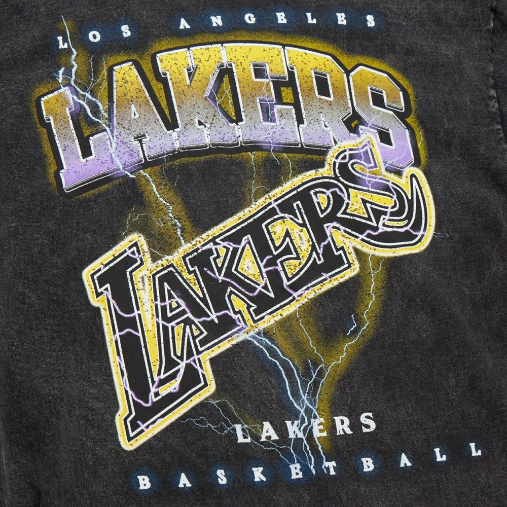 Los Angeles Lakers Unisex Hardwood Classics Vintage Voltage Premium Heavyweight T-Shirt - Black sale