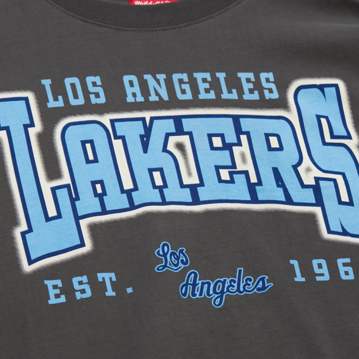 Los Angeles Lakers Women's Hardwood Classics Oversized Boyfriend T-Shirt - Charcoal cheap