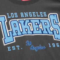 Los Angeles Lakers Women's Hardwood Classics Oversized Boyfriend T-Shirt - Charcoal cheap