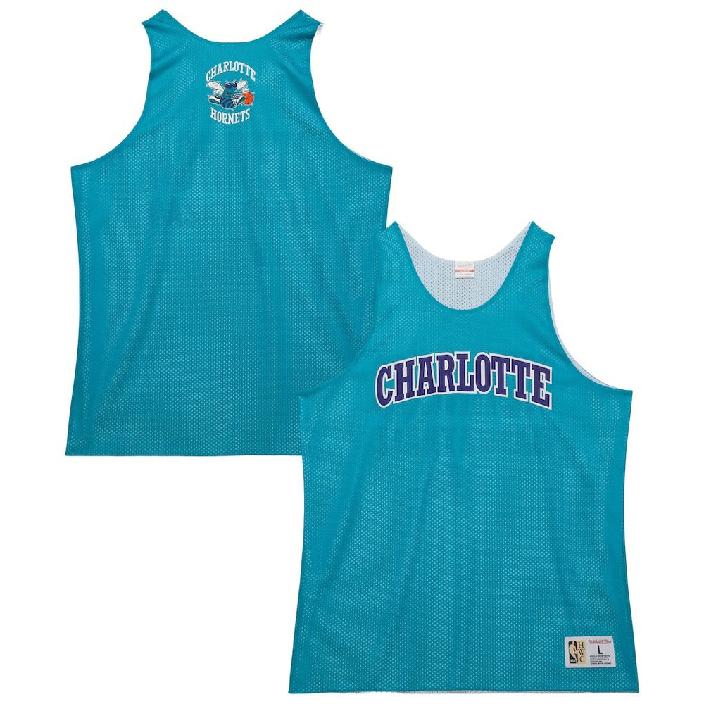 Charlotte Hornets Hardwood Classics Reversible Mesh Practice Jersey - Teal/White cheap