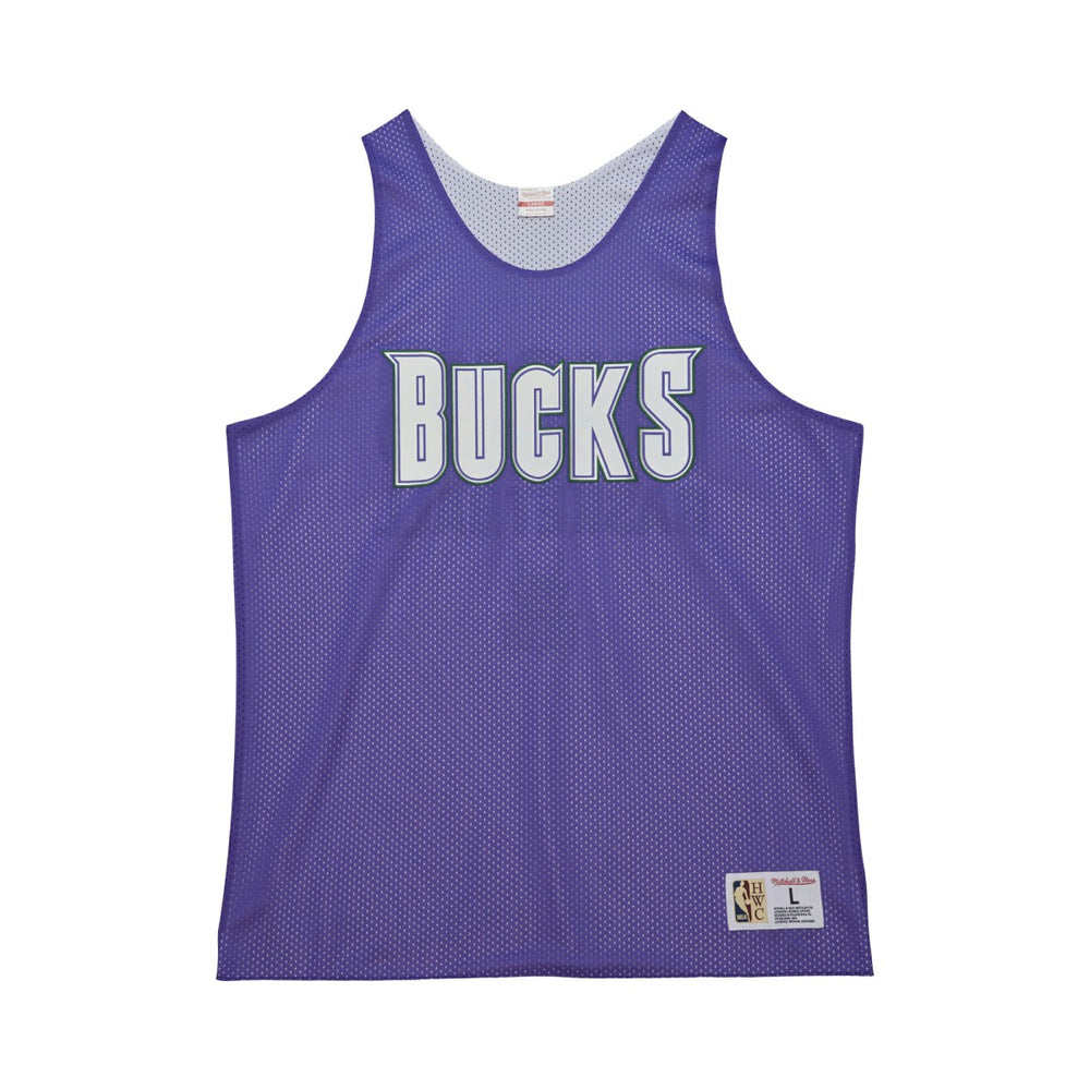 Milwaukee Bucks Hardwood Classics Reversible Mesh Practice Jersey - Purple/White on sale