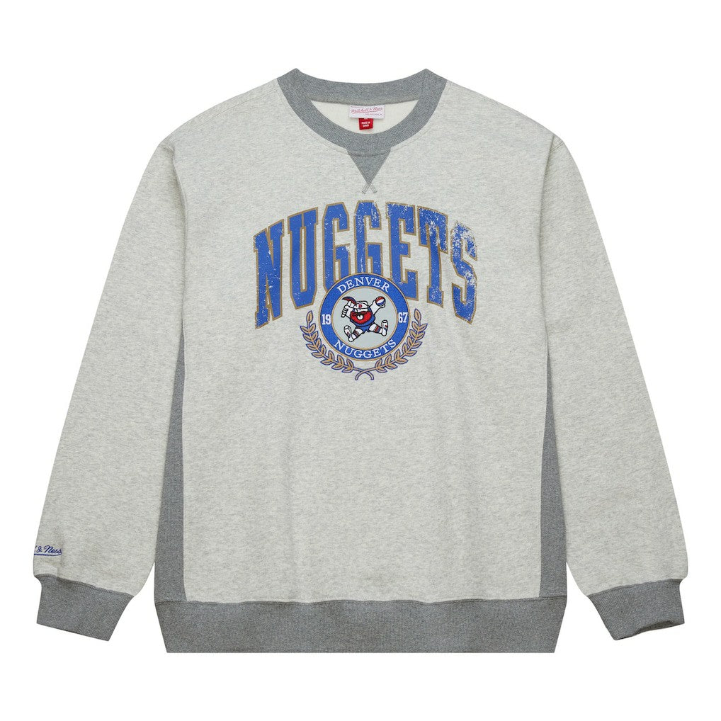Denver Nuggets Vintage Logo Pullover Sweatshirt sale - Heather Gray cheap