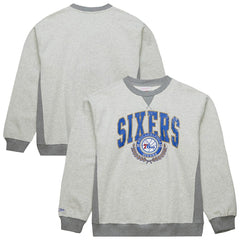 Philadelphia 76ers Vintage Logo Pullover Sweatshirt - Heather Gray outlet