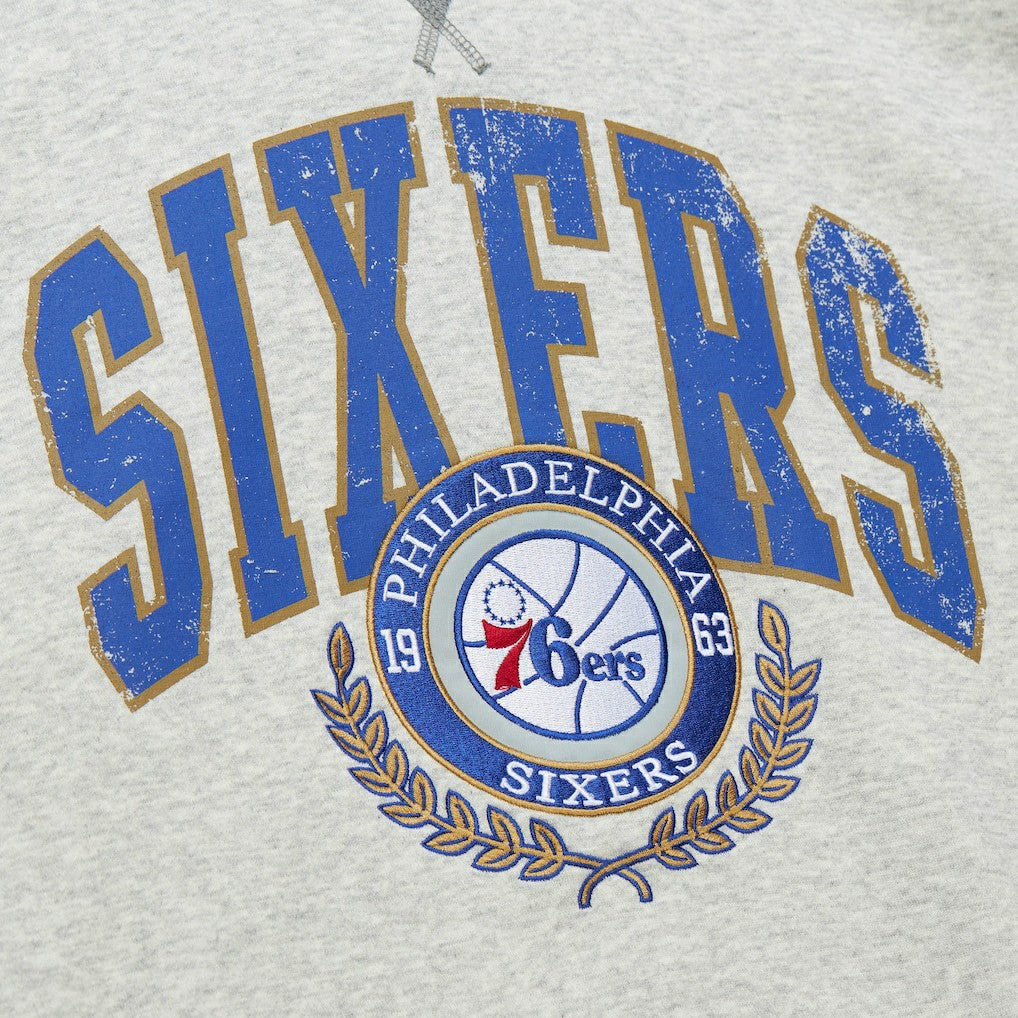 Philadelphia 76ers Vintage Logo Pullover Sweatshirt - Heather Gray outlet