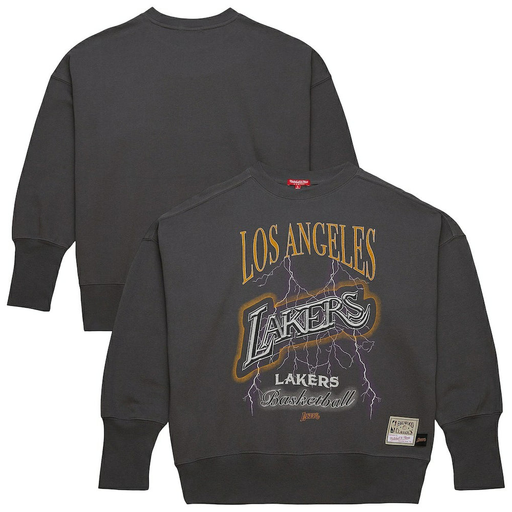 Los Angeles Lakers Women's Hardwood Classics Lightweight Pullover Sweatshirt - Charcoal online