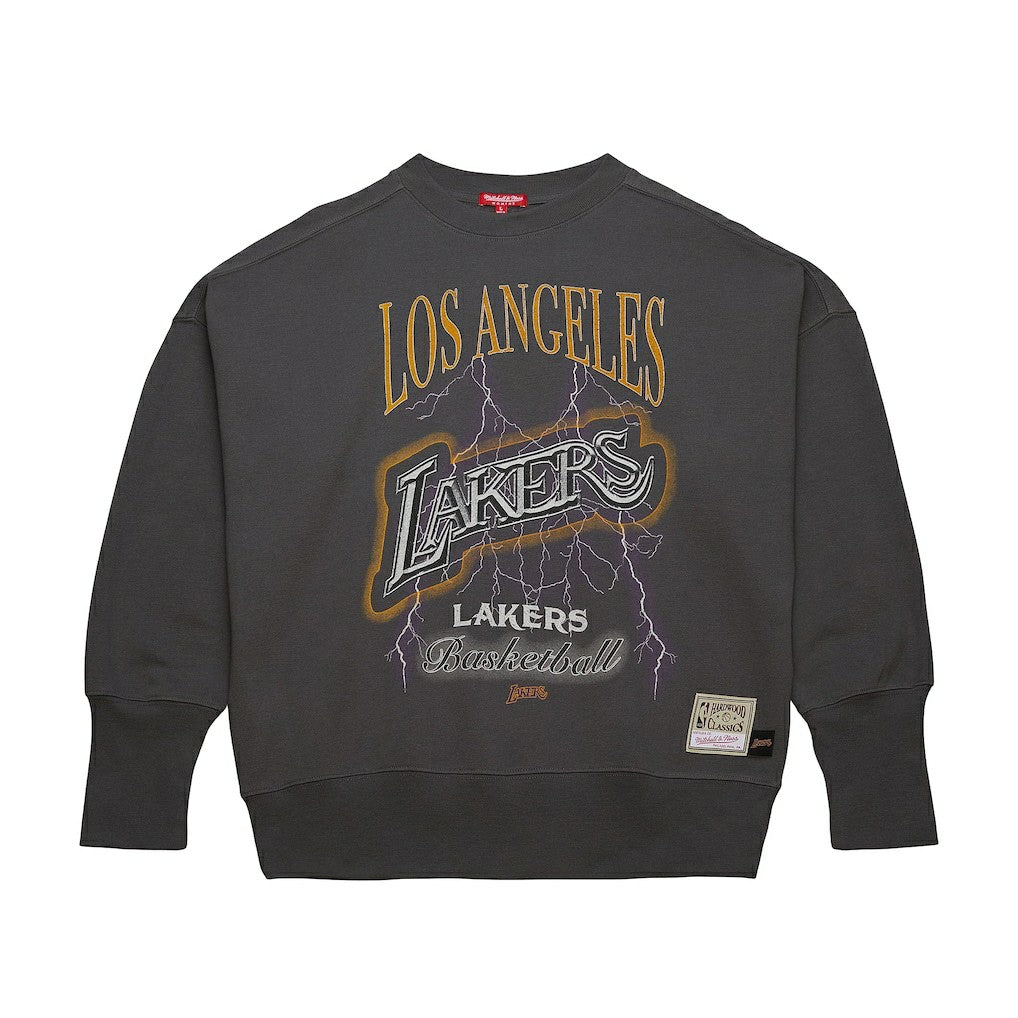 Los Angeles Lakers Women's Hardwood Classics Lightweight Pullover Sweatshirt - Charcoal online