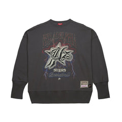Philadelphia 76ers Women's Hardwood Classics Lightweight Pullover Sweatshirt - Charcoal online